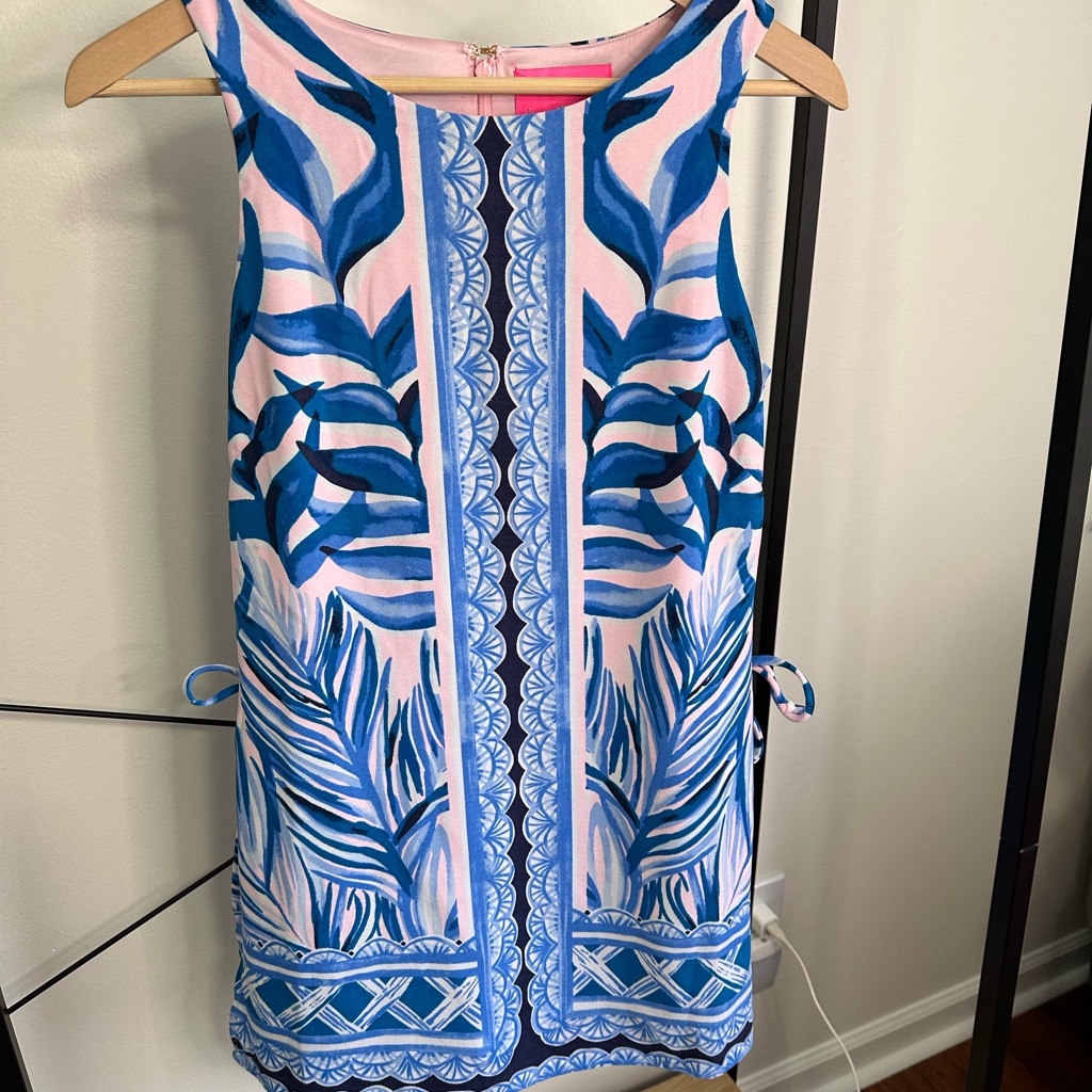Lilly Pulitzer Pink And Blue Midi Dress